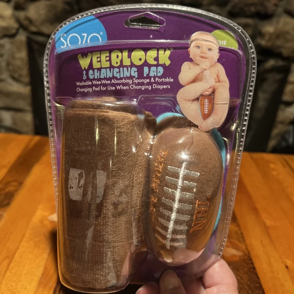 SOZO Weeblock Baby Diaper Changing Pad and Cup Shield NFL/College Football New